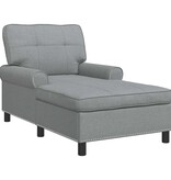 VidaXL Chaise Lounge met kussen Lichtgrijs 91 x 157 x 91 cm Stof
