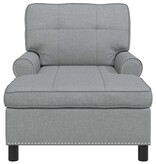 VidaXL Chaise Lounge met kussen Lichtgrijs 91 x 157 x 91 cm Stof