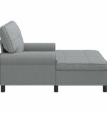 VidaXL Chaise Lounge met kussen Lichtgrijs 91 x 157 x 91 cm Stof