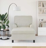 VidaXL Chaise Lounge met kussen Crème 91 x 157 x 91 cm Fluweel