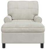 VidaXL Chaise Lounge met kussen Crème 91 x 157 x 91 cm Fluweel