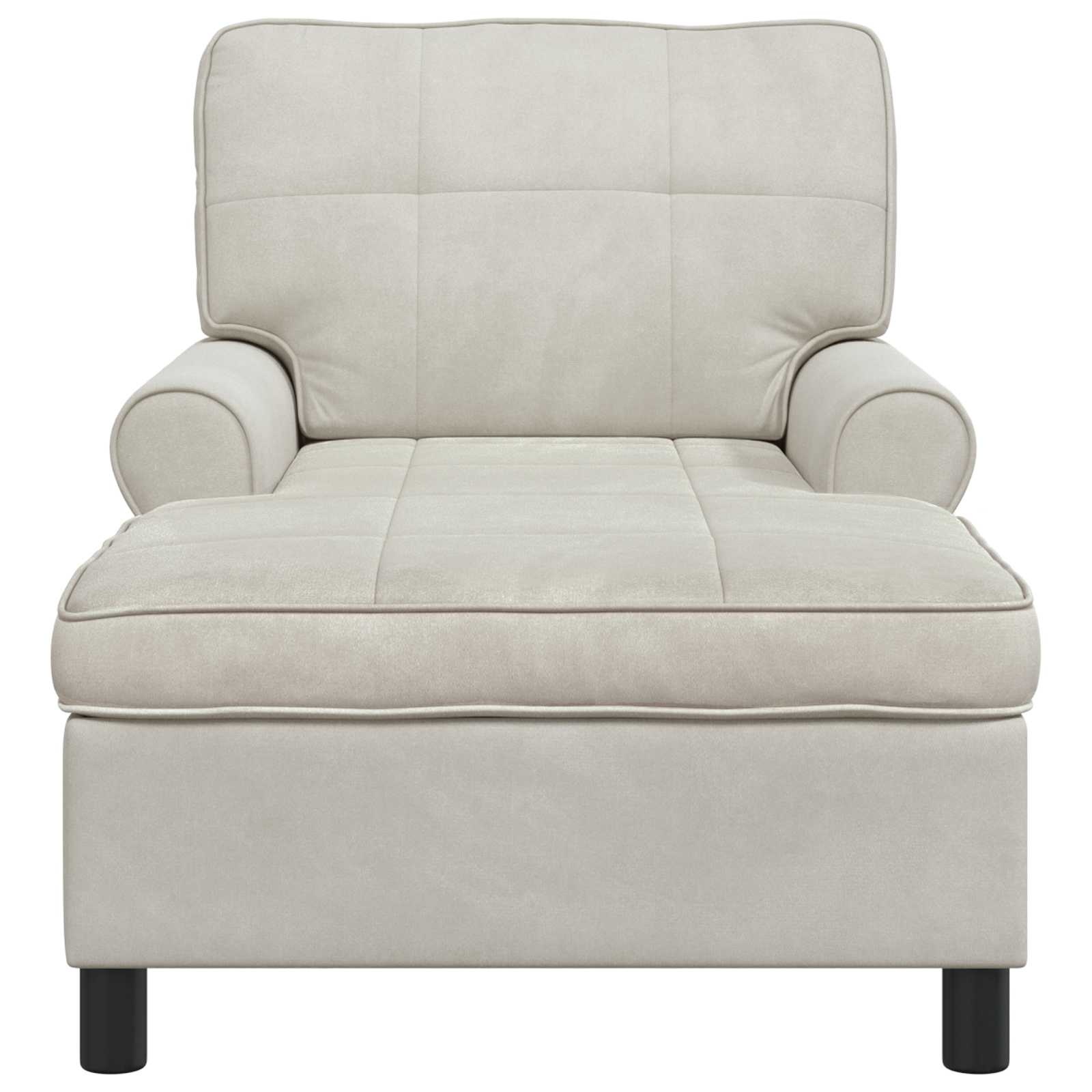 VidaXL Chaise Lounge met kussen Crème 91 x 157 x 91 cm Fluweel