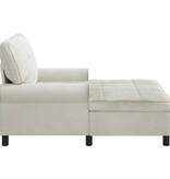 VidaXL Chaise Lounge met kussen Crème 91 x 157 x 91 cm Fluweel