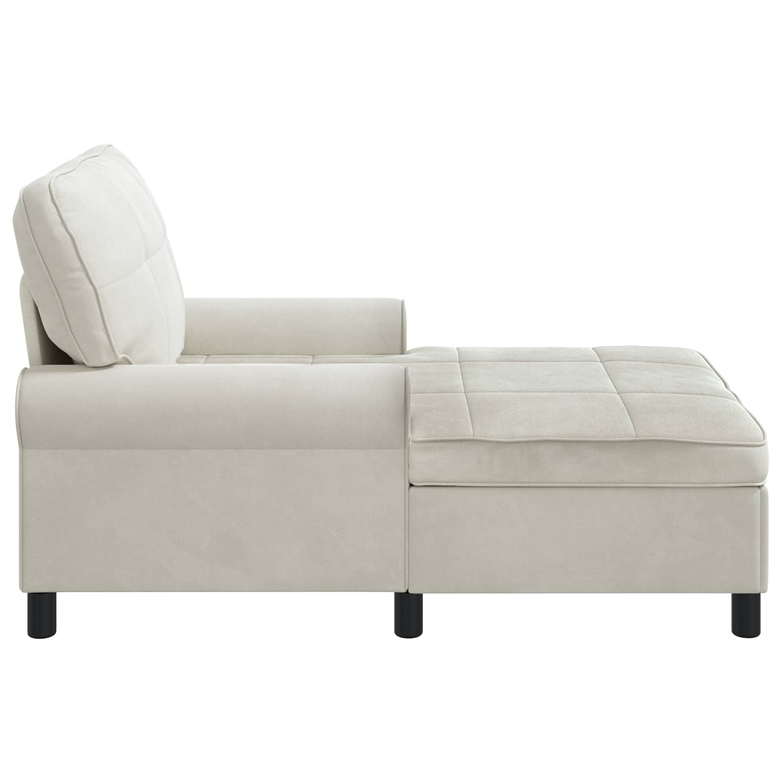 VidaXL Chaise Lounge met kussen Crème 91 x 157 x 91 cm Fluweel