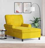 VidaXL Chaise Lounge met kussen Geel 91 x 157 x 91 cm Fluweel