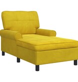 VidaXL Chaise Lounge met kussen Geel 91 x 157 x 91 cm Fluweel