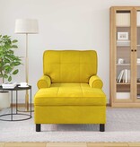 VidaXL Chaise Lounge met kussen Geel 91 x 157 x 91 cm Fluweel