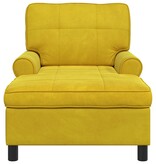 VidaXL Chaise Lounge met kussen Geel 91 x 157 x 91 cm Fluweel