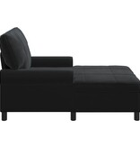 VidaXL Chaise Lounge met kussen Zwart 91 x 157 x 91 cm Fluweel