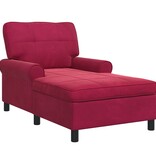 VidaXL Chaise Lounge met kussen Wijnrood 91 x 157 x 91 cm Fluweel