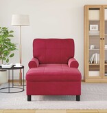 VidaXL Chaise Lounge met kussen Wijnrood 91 x 157 x 91 cm Fluweel