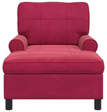 VidaXL Chaise Lounge met kussen Wijnrood 91 x 157 x 91 cm Fluweel