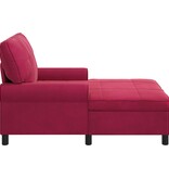VidaXL Chaise Lounge met kussen Wijnrood 91 x 157 x 91 cm Fluweel