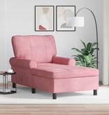 VidaXL Chaise Lounge met kussen Roze 91 x 157 x 91 cm Fluweel