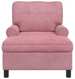 VidaXL Chaise Lounge met kussen Roze 91 x 157 x 91 cm Fluweel