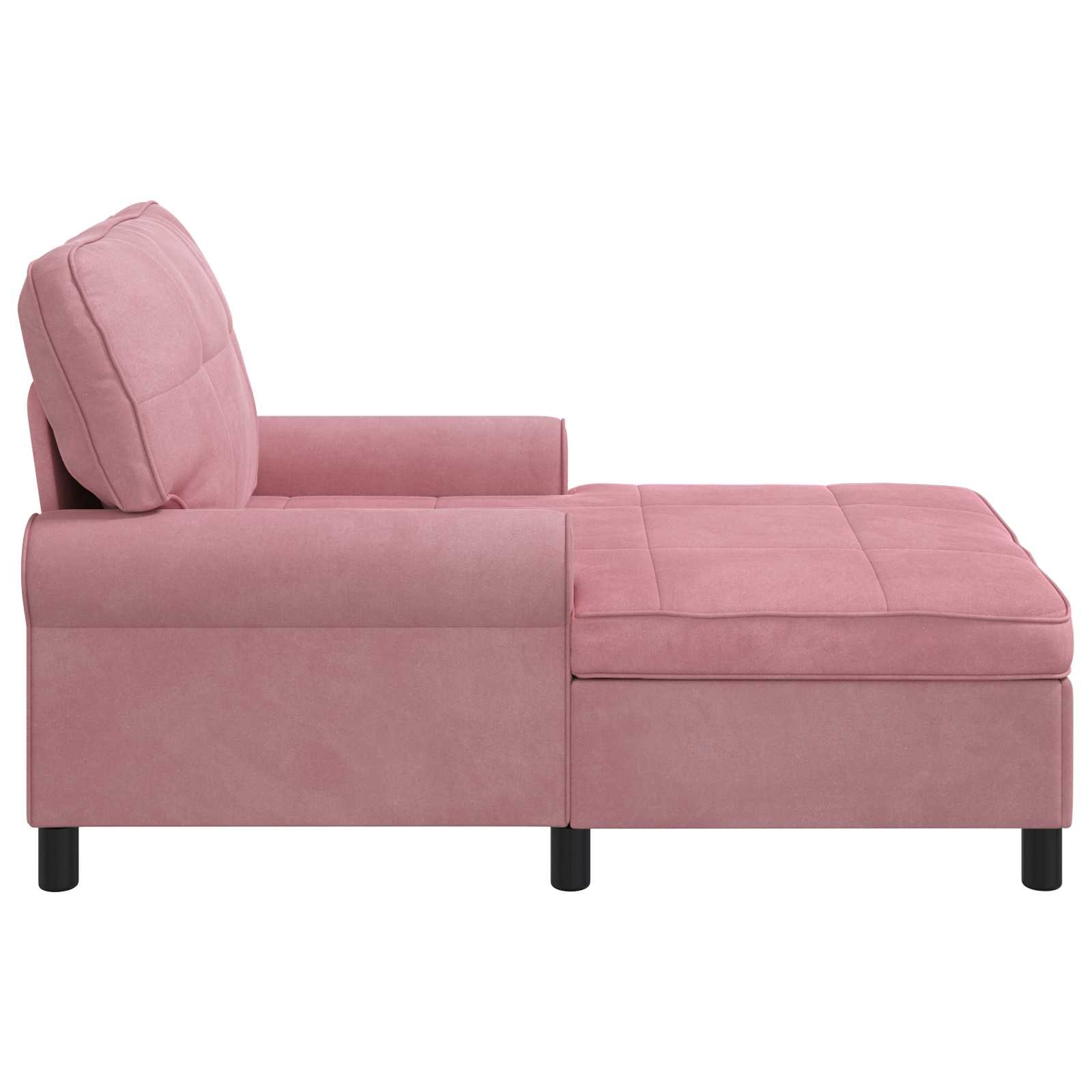 VidaXL Chaise Lounge met kussen Roze 91 x 157 x 91 cm Fluweel