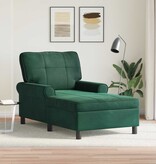 VidaXL Chaise Lounge met kussen Donkergroen 91 x 157 x 91 cm Fluweel