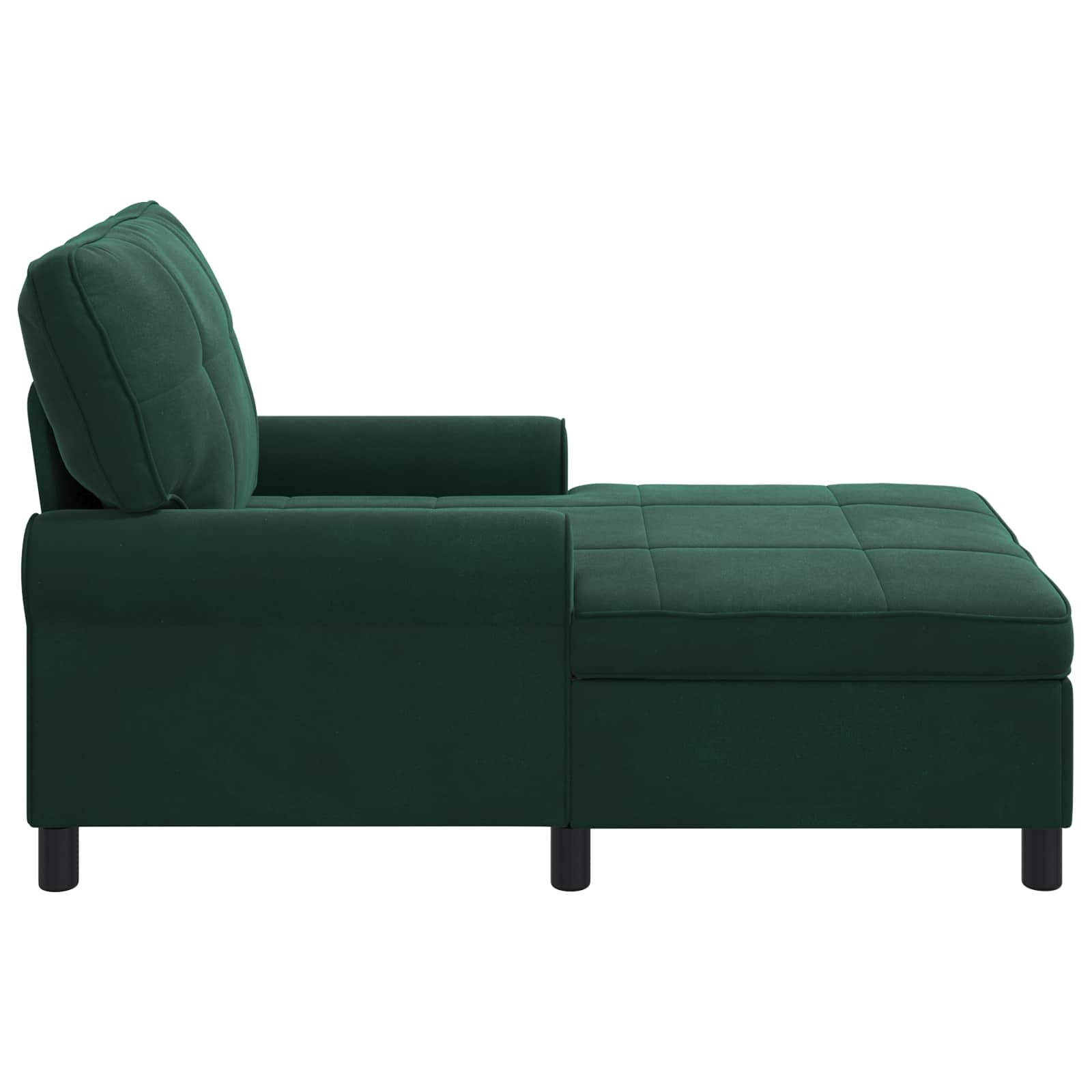VidaXL Chaise Lounge met kussen Donkergroen 91 x 157 x 91 cm Fluweel