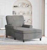 VidaXL Chaise Lounge met kussen Donkergrijs 91 x 157 x 91 cm Fluweel