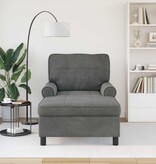 VidaXL Chaise Lounge met kussen Donkergrijs 91 x 157 x 91 cm Fluweel