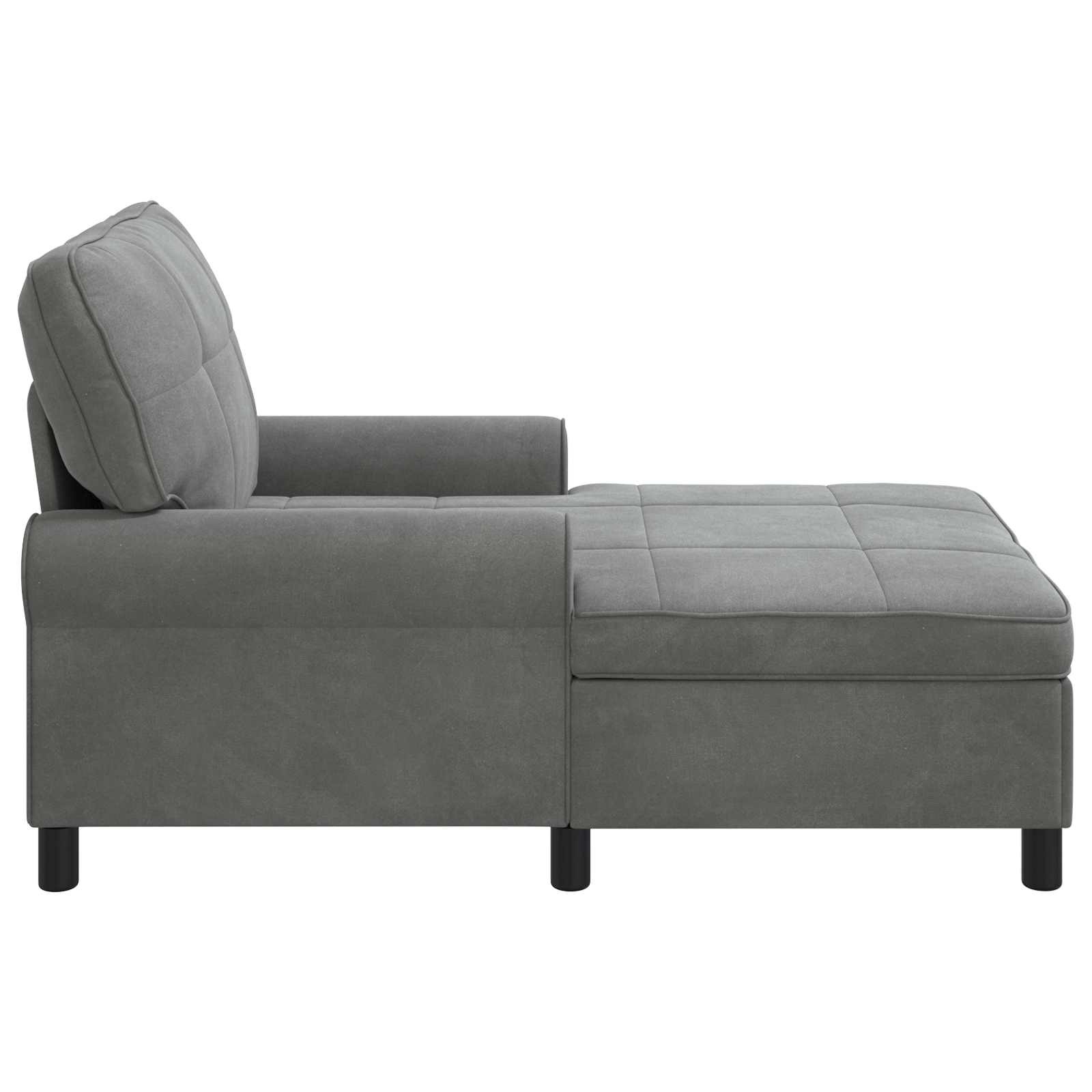 VidaXL Chaise Lounge met kussen Donkergrijs 91 x 157 x 91 cm Fluweel