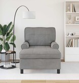 VidaXL Chaise Lounge met kussen Lichtgrijs 91 x 157 x 91 cm Fluweel