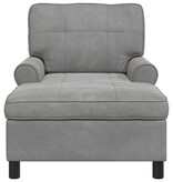 VidaXL Chaise Lounge met kussen Lichtgrijs 91 x 157 x 91 cm Fluweel