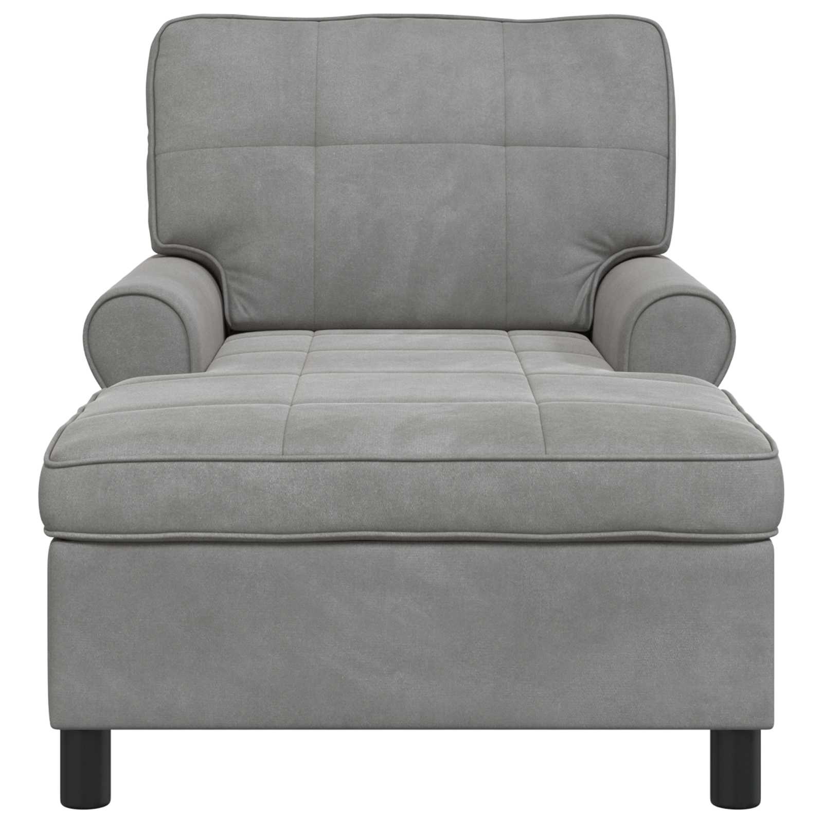 VidaXL Chaise Lounge met kussen Lichtgrijs 91 x 157 x 91 cm Fluweel