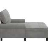 VidaXL Chaise Lounge met kussen Lichtgrijs 91 x 157 x 91 cm Fluweel