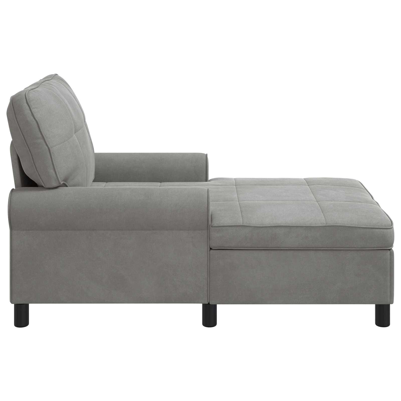 VidaXL Chaise Lounge met kussen Lichtgrijs 91 x 157 x 91 cm Fluweel