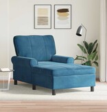 VidaXL Chaise Lounge met kussen Blauw 91 x 157 x 91 cm Fluweel