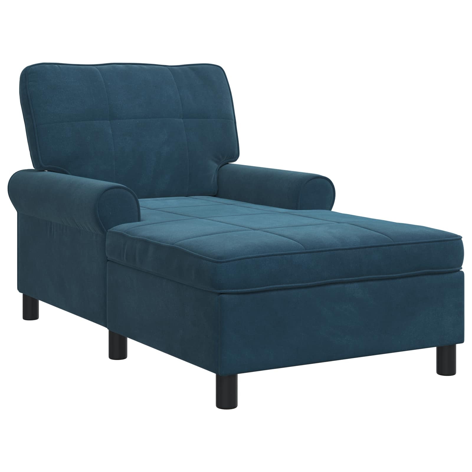 VidaXL Chaise Lounge met kussen Blauw 91 x 157 x 91 cm Fluweel