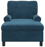 VidaXL Chaise Lounge met kussen Blauw 91 x 157 x 91 cm Fluweel
