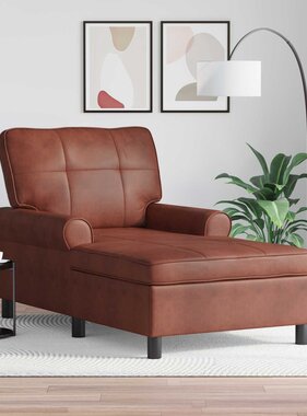 VidaXL Chaise Lounge Glanzend Bruin 91 x 157 x 91 cm Antiek PU