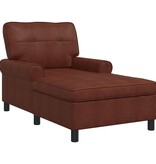 VidaXL Chaise Lounge Glanzend Bruin 91 x 157 x 91 cm Antiek PU