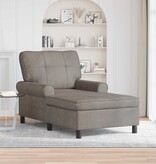 VidaXL Chaise Lounge met kussen Grijs 91 x 157 x 91 cm Antiek PU
