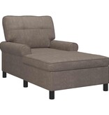 VidaXL Chaise Lounge met kussen Grijs 91 x 157 x 91 cm Antiek PU