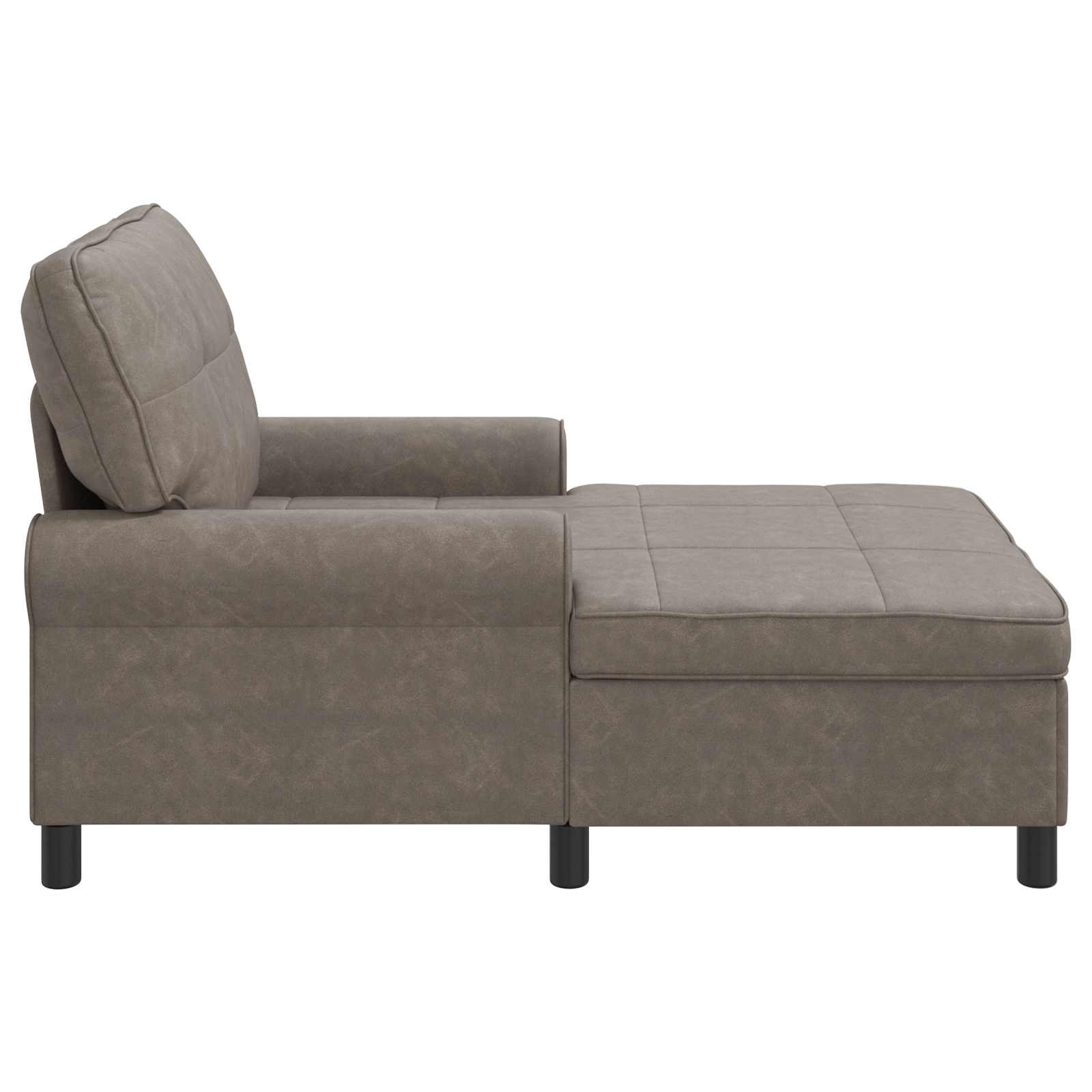 VidaXL Chaise Lounge met kussen Grijs 91 x 157 x 91 cm Antiek PU