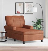VidaXL Chaise Lounge met kussen Bruin 91 x 157 x 91 cm Antiek PU