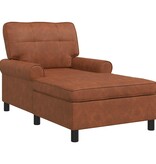 VidaXL Chaise Lounge met kussen Bruin 91 x 157 x 91 cm Antiek PU