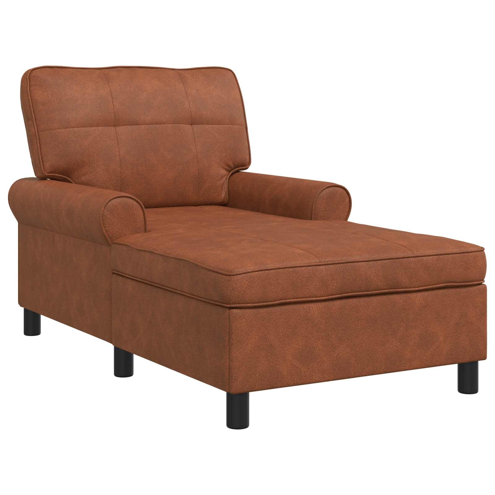 VidaXL Chaise Lounge met kussen Bruin 91 x 157 x 91 cm Antiek PU