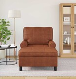 VidaXL Chaise Lounge met kussen Bruin 91 x 157 x 91 cm Antiek PU