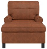 VidaXL Chaise Lounge met kussen Bruin 91 x 157 x 91 cm Antiek PU