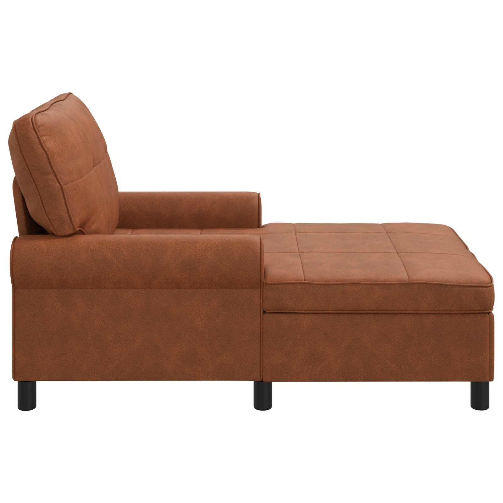 VidaXL Chaise Lounge met kussen Bruin 91 x 157 x 91 cm Antiek PU