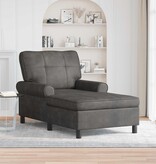 VidaXL Chaise Lounge met kussen Zwart 91 x 157 x 91 cm Antiek PU