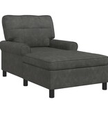 VidaXL Chaise Lounge met kussen Zwart 91 x 157 x 91 cm Antiek PU