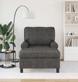 VidaXL Chaise Lounge met kussen Zwart 91 x 157 x 91 cm Antiek PU