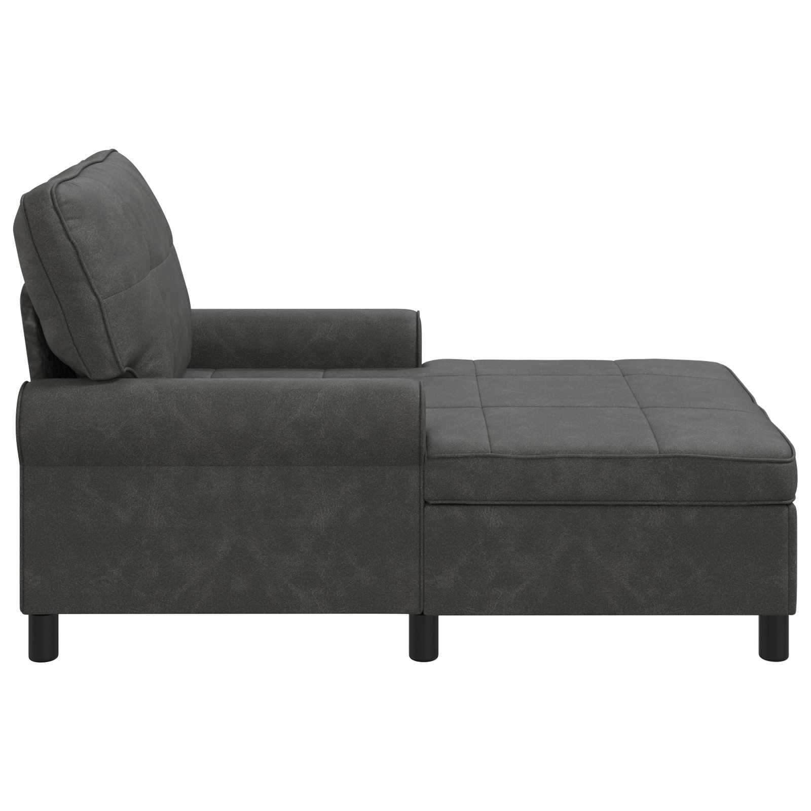VidaXL Chaise Lounge met kussen Zwart 91 x 157 x 91 cm Antiek PU
