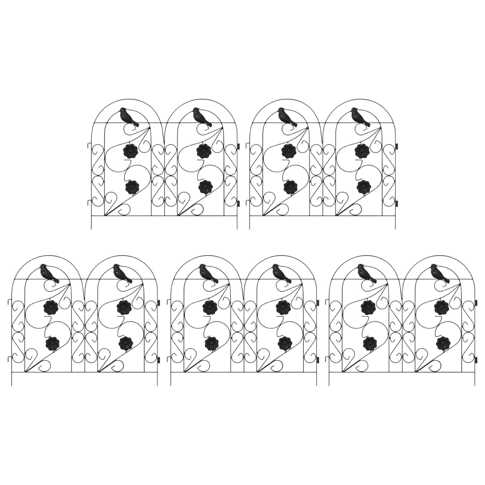 VidaXL Tuinhek Latwerk Zwart