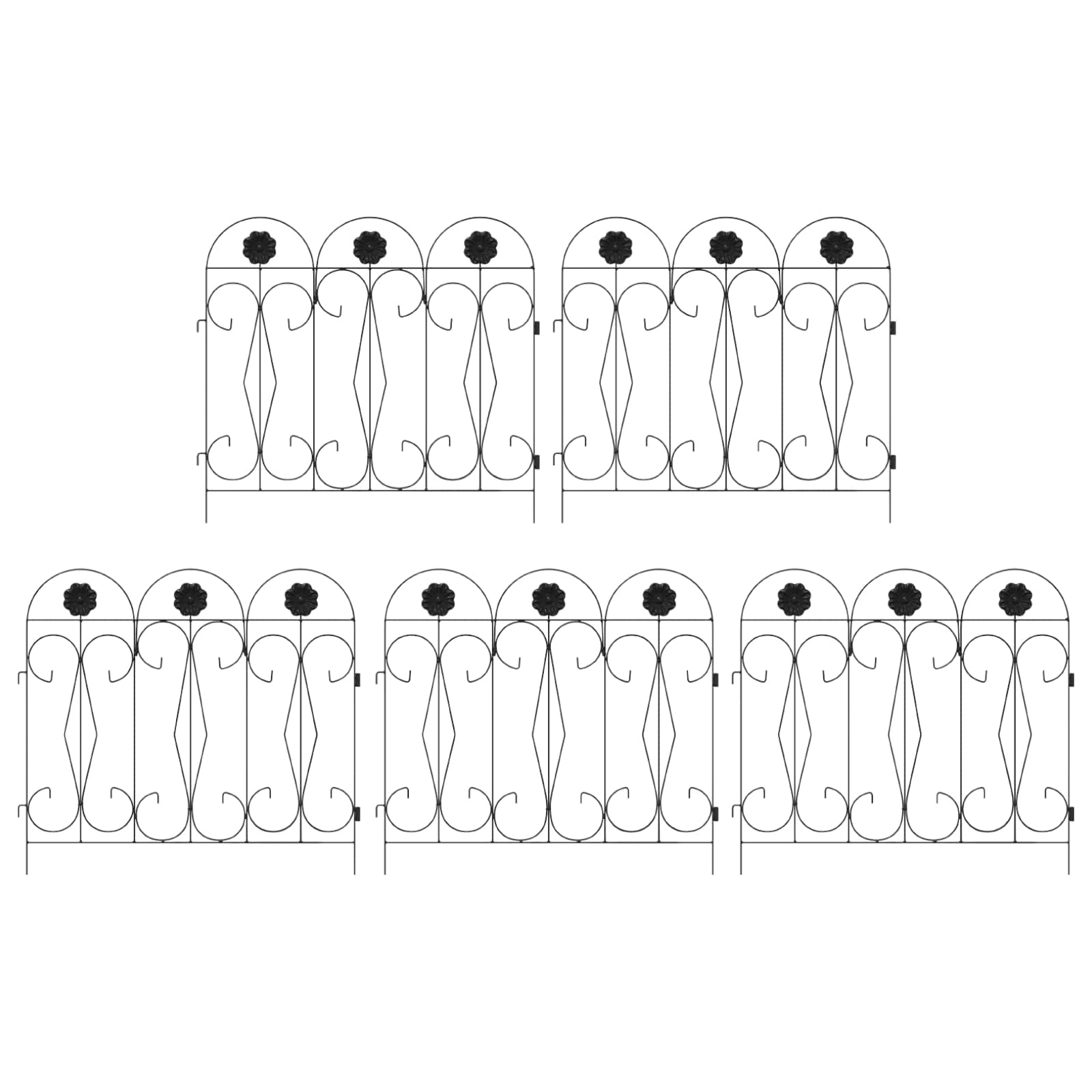 VidaXL Tuinhek Latwerk Zwart